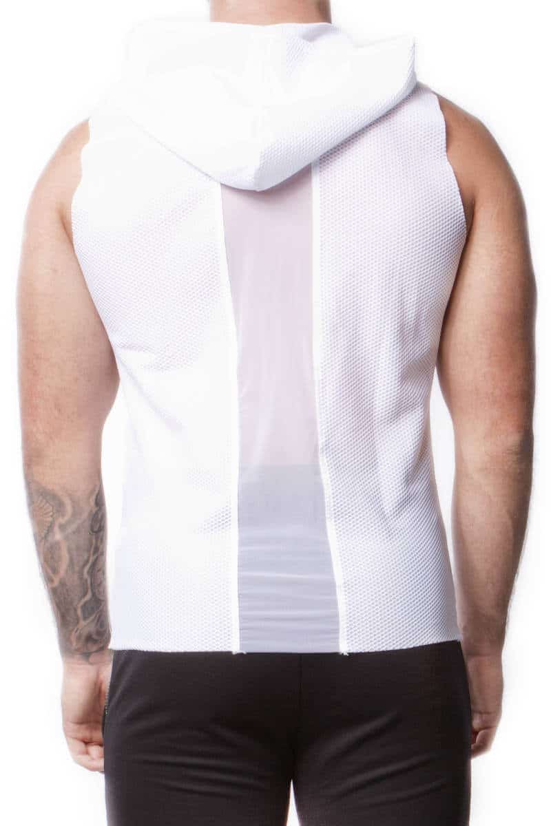 mens white gym training tank top