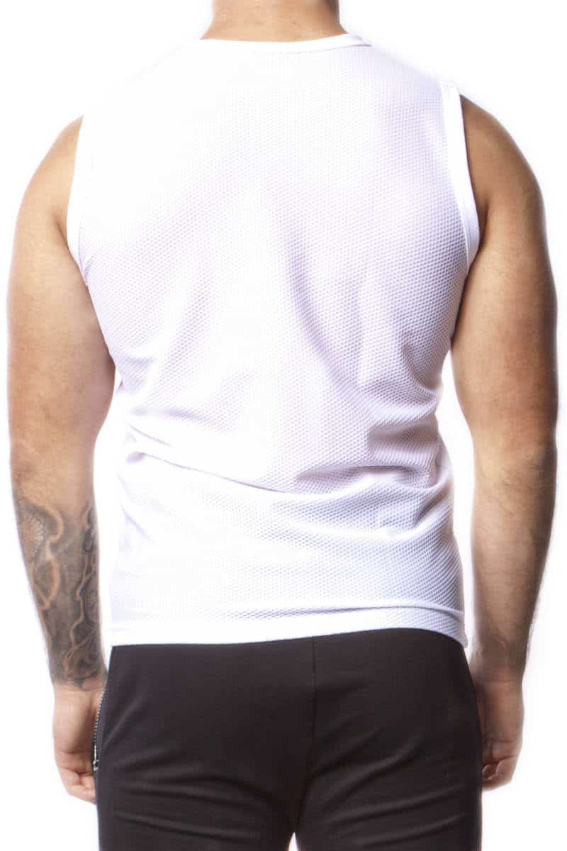 mens white gym vest