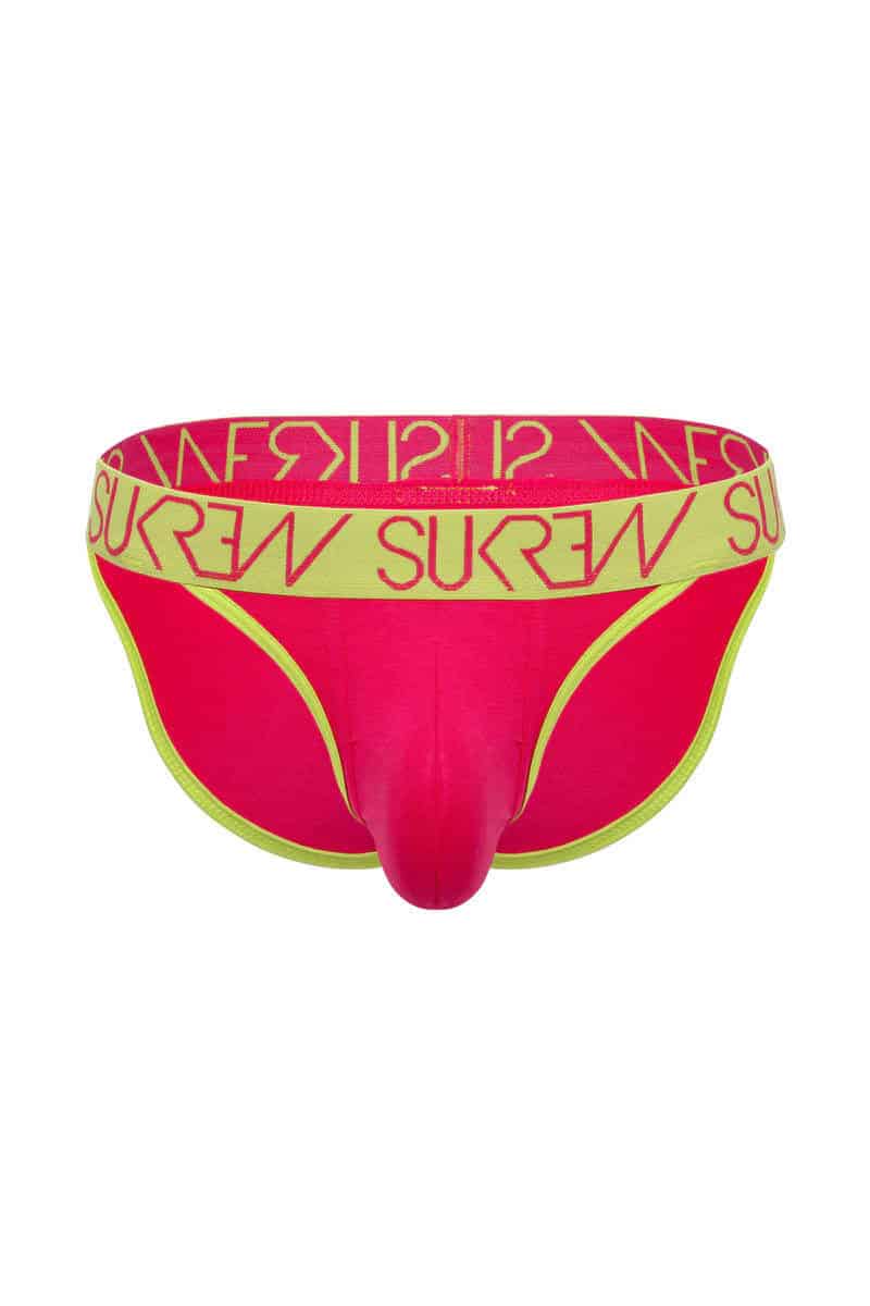 SUKREW Raspberry & Lime Tanga Brief with Longer Pouch