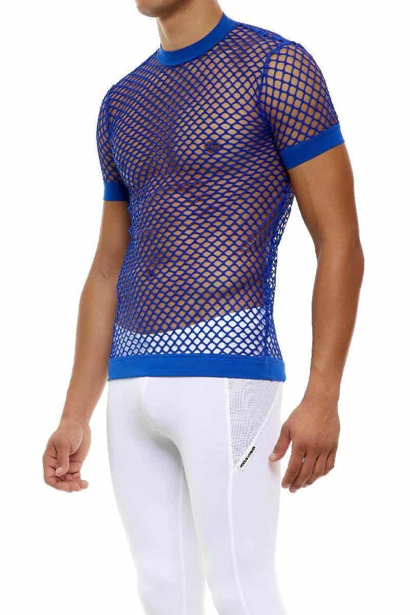 White Mesh See through Fishnet T-shirt Men 2021 Sexy New Long