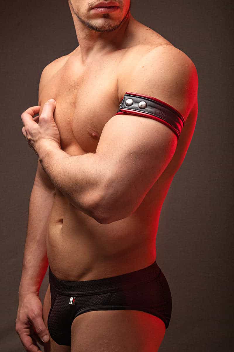 MENS LEATHER GAY BICEPS BAND