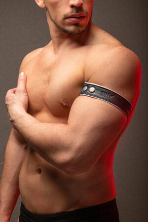 MENS LEATHER GAY BICEPS BAND