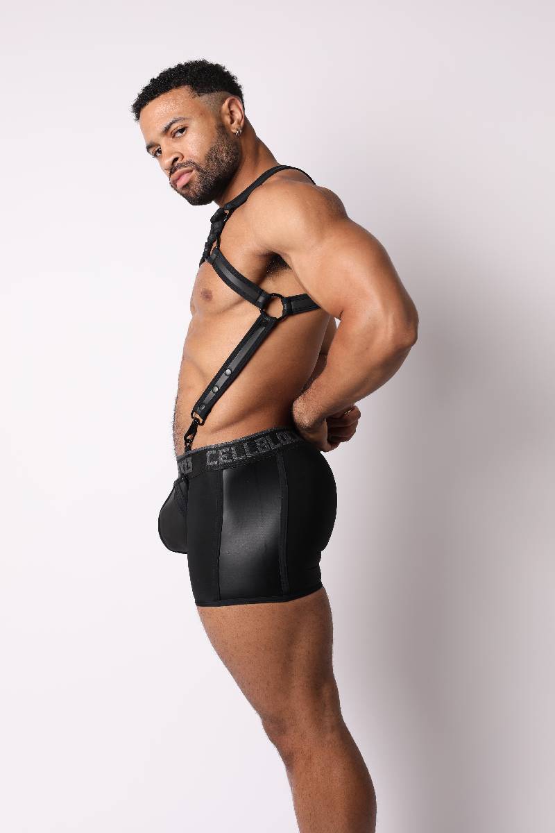 CELLBLOCK13 MENS HIGH BAR FETISH TRUNK, REMOVABLE POUCH, REAR ZIP