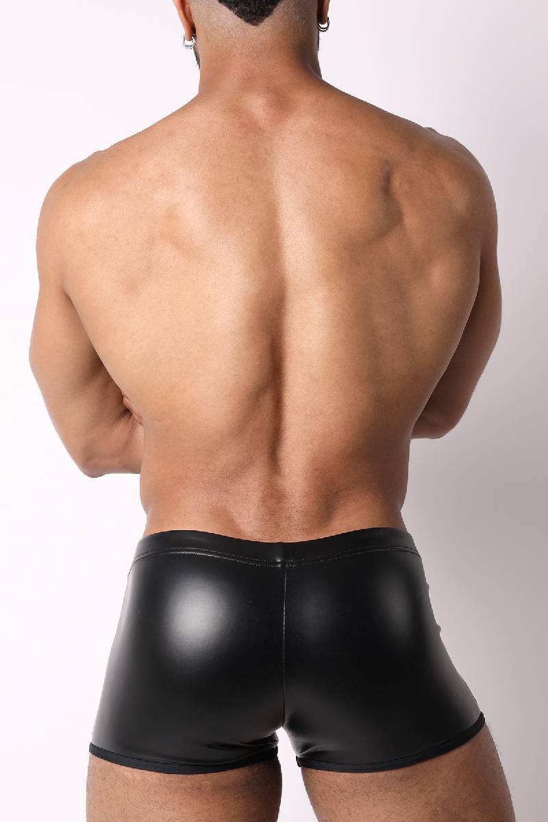 CELLBLOCK13 HIGH BAR LEATHER LOOK MENS SHORTS