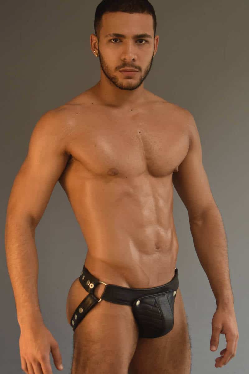 Dale Mas Leather Jockstrap with Removable Cod-Piece Pouch – 100% Real Leather