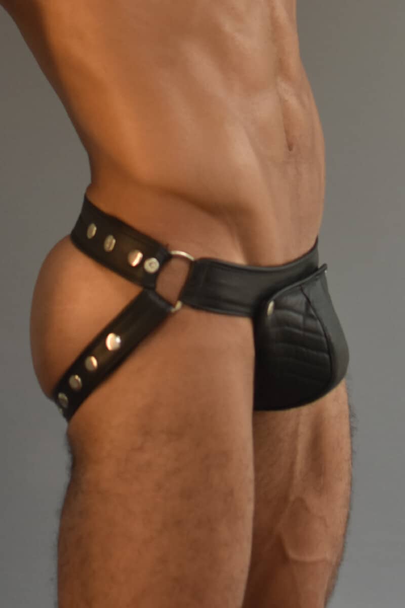 DALE MAS Leather Jockstrap with Removable Cod-Piece Pouch – 100% Real Leather