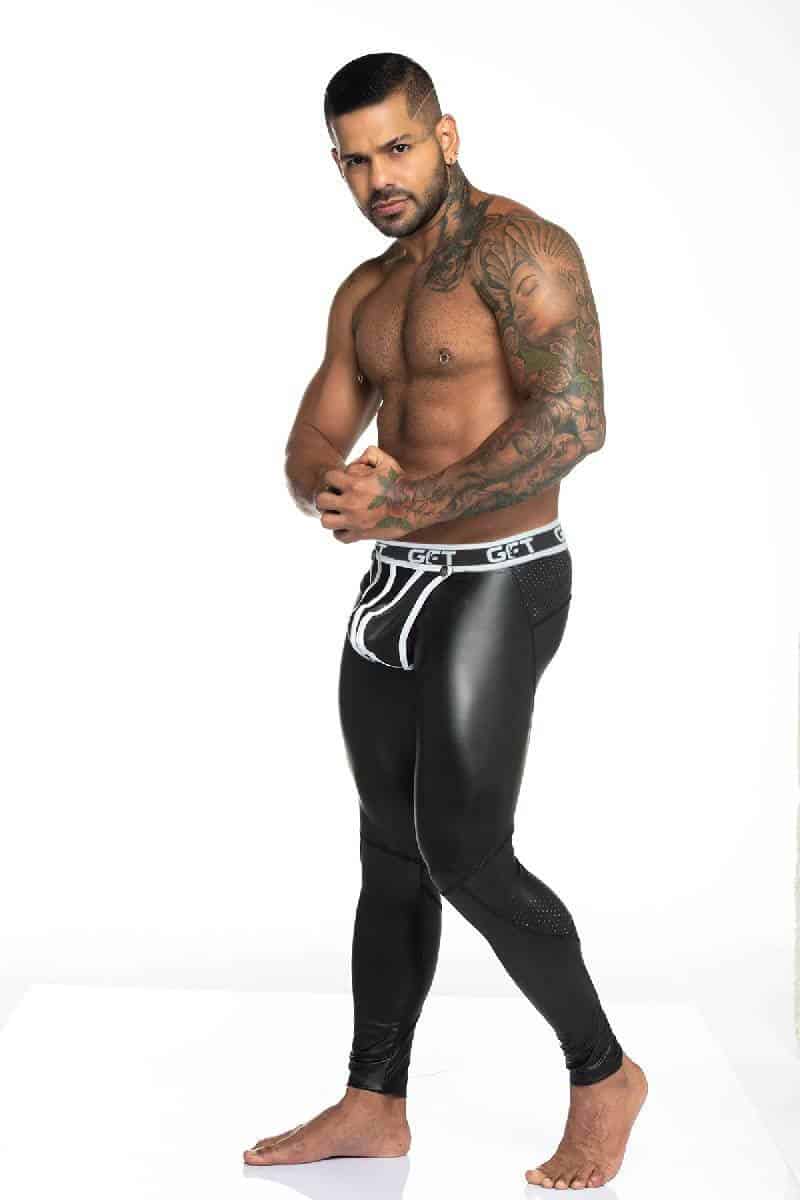 Gigo Leather Look Leggings with Removable Pouch