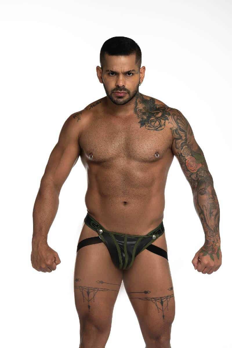 GIGO Fetish Leatherette Jockstrap with Removable Pouch