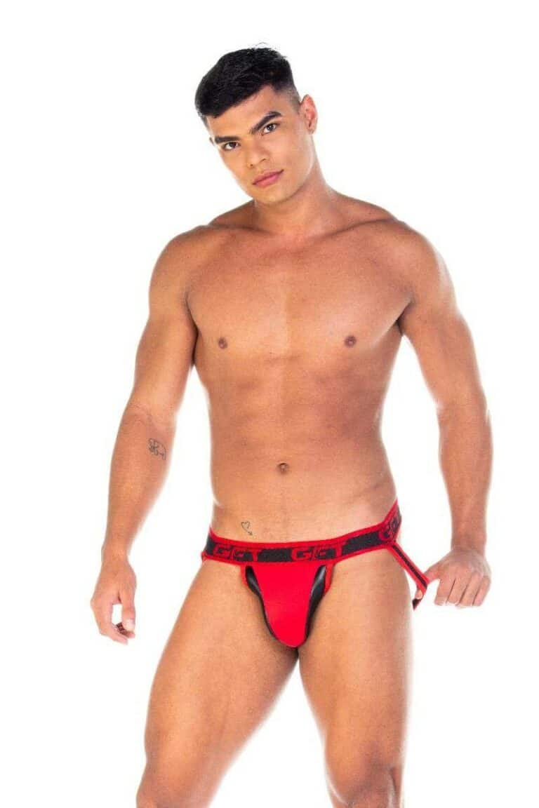 GIGO Fetish Leather Look Jockstrap Men's Sexy Padded Jock