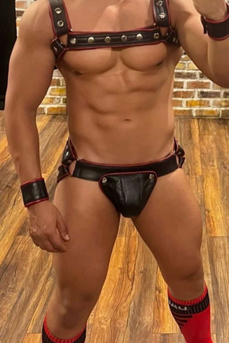Dale Mas Leather Jockstrap with Removable Cod-Piece Pouch – 100% Real Leather