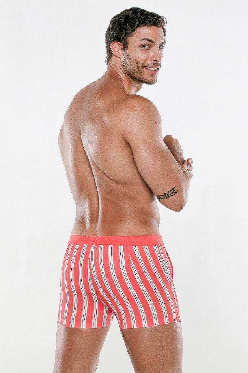 men's designer striped retro swim shorts