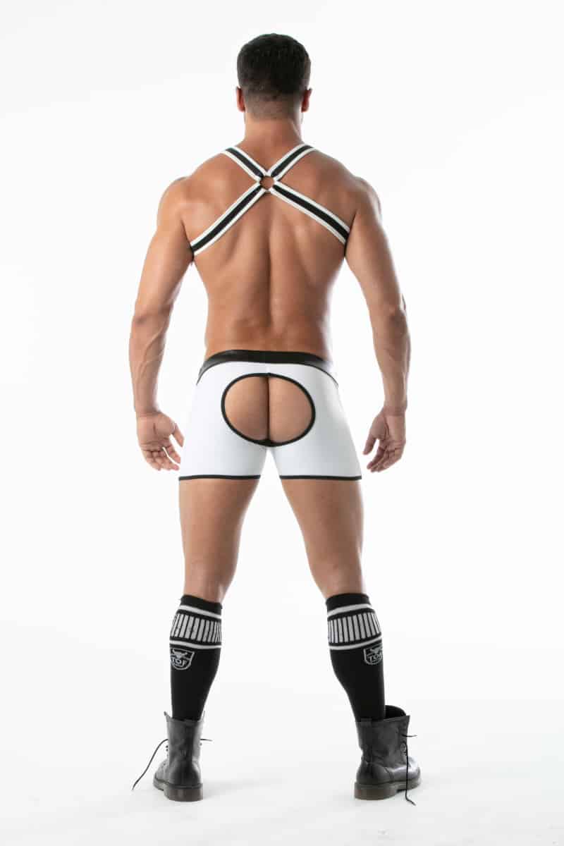 mens backless bottomless white fetish kinky shorts mens gay