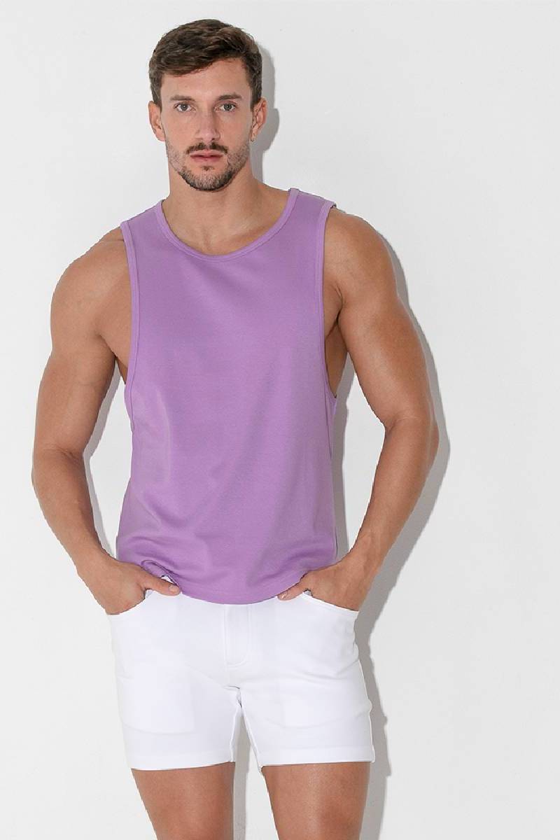 mens purple sleeveless vest