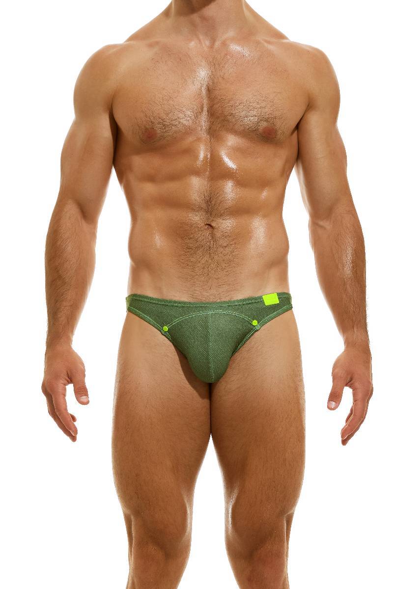 mens green low cut swim bikini brief