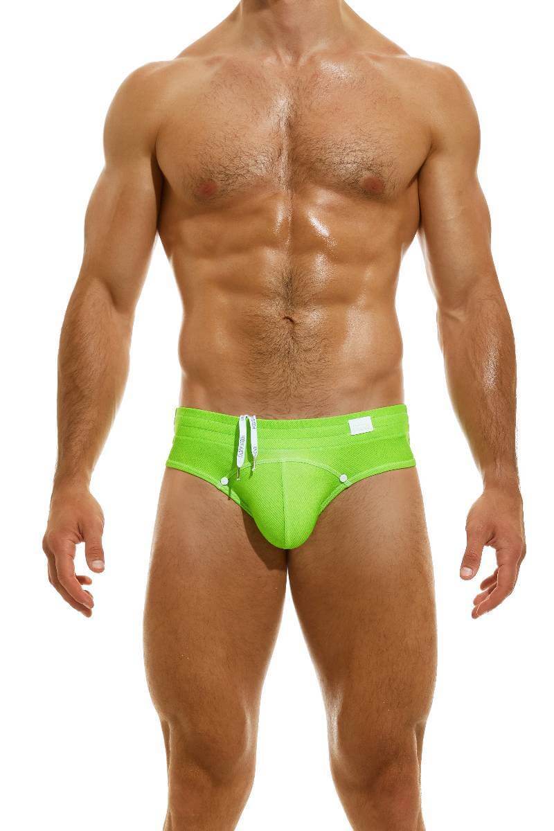 mens neon green styligh swimming briefs