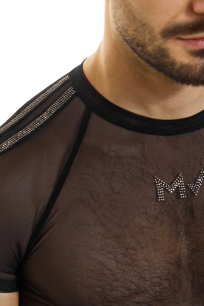 Modus Vivendi Sharp T-Shirt with Crystal Shoulder Stripes