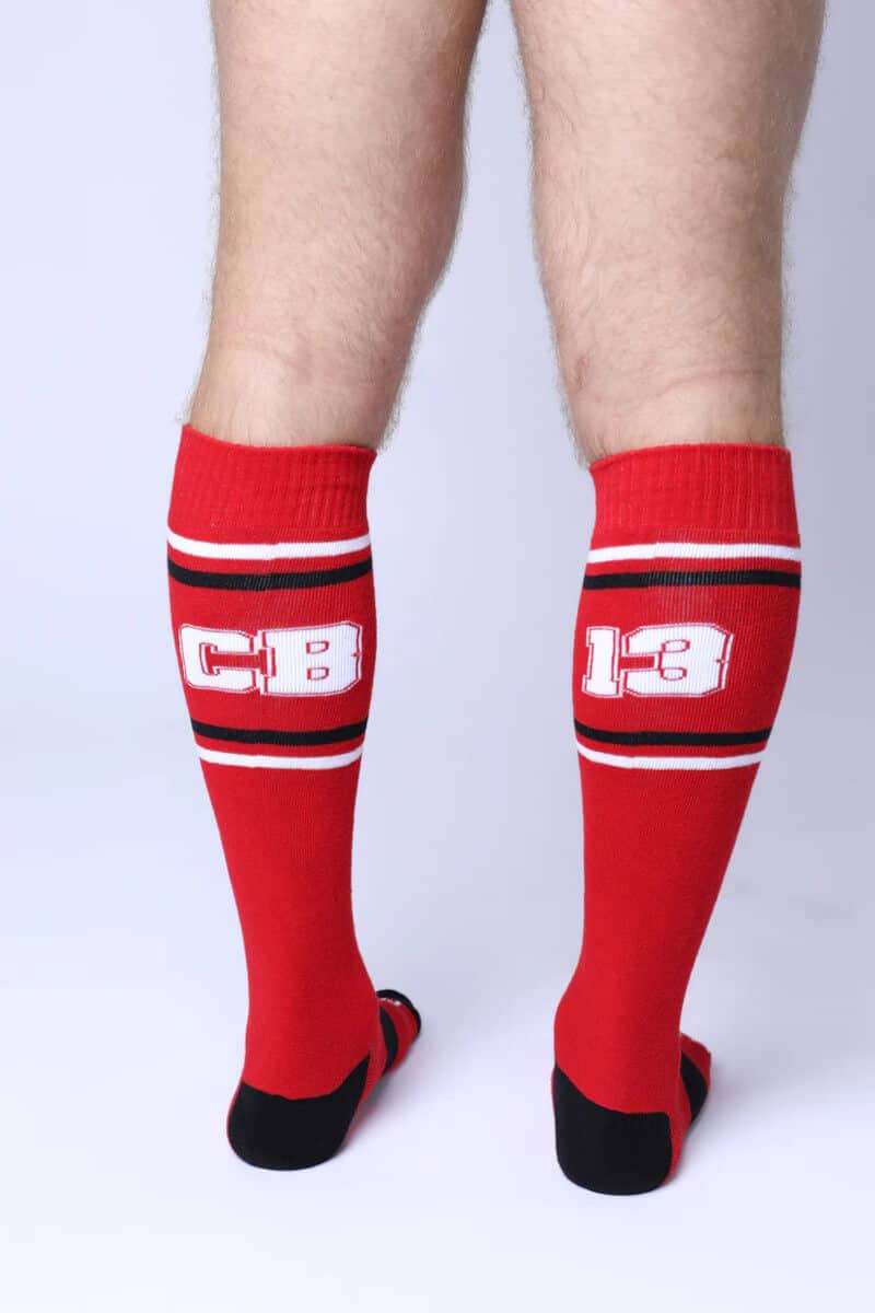 mens red tall socks cotton