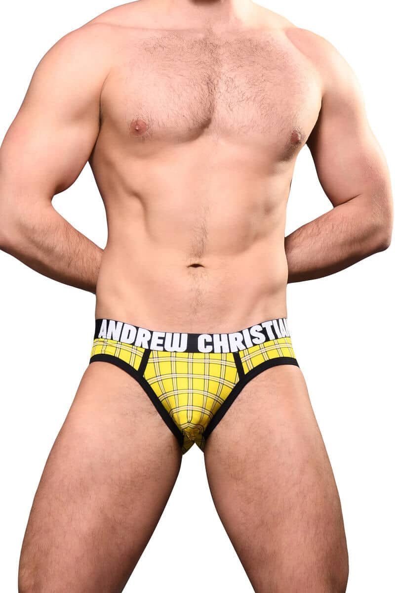Andrew Christian Plaid Brief with Hang Free Pouch