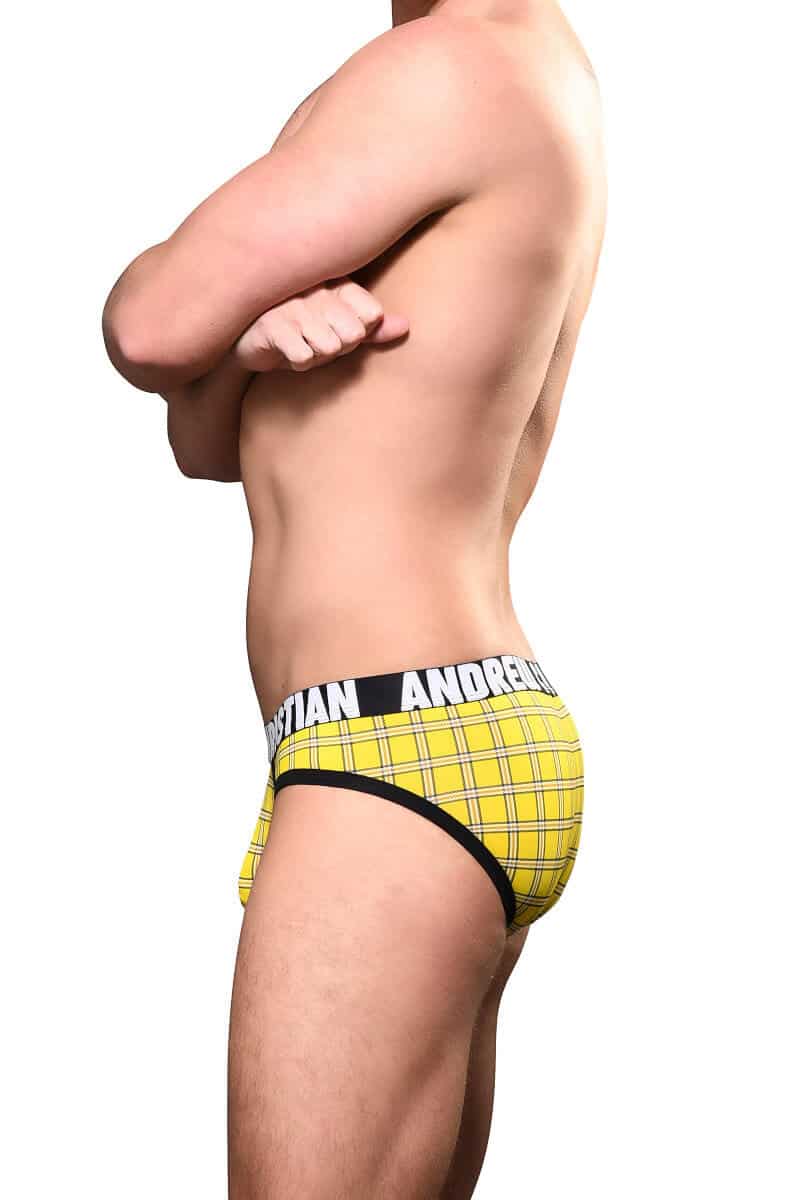 Andrew Christian Plaid Brief with Hang Free Pouch