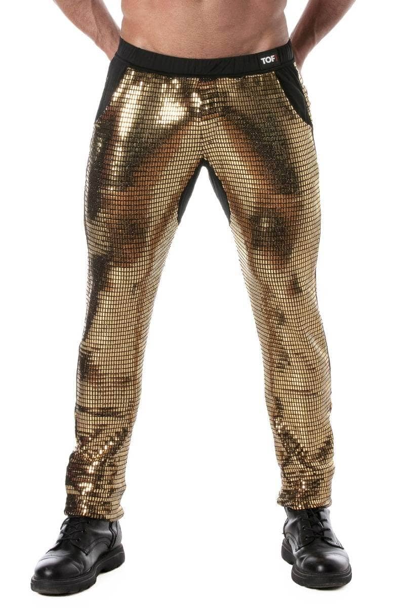TOF Paris Glitter Pants, Low Rise & Fitted, Pockets
