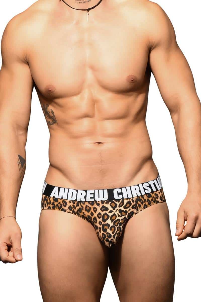 Andrew Christian Men's Almost Naked Leopard Print Brief
