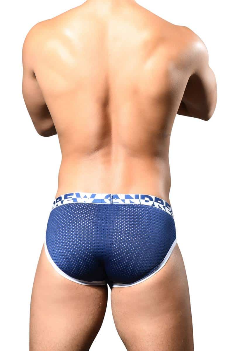 Andrew Christian Men's Almost Naked Navy Sports Breathable Micro Mesh Brief