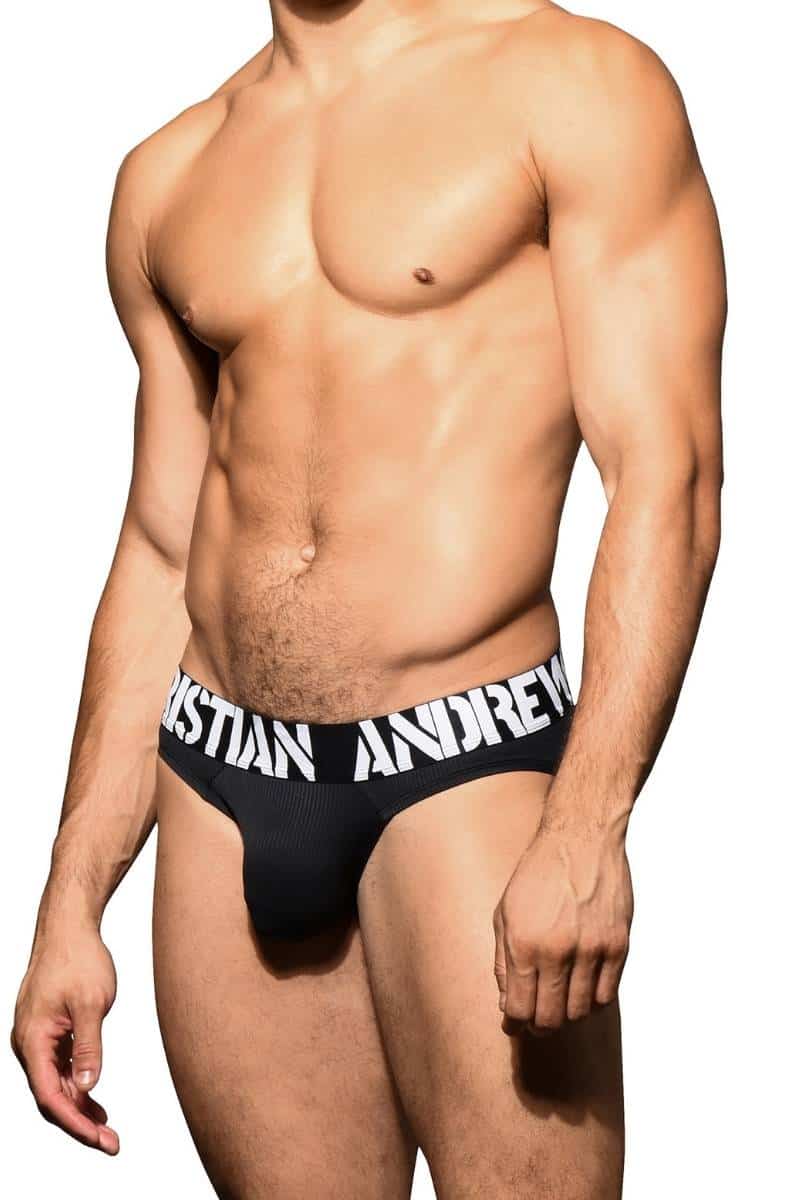 Andrew Christian Men's Black Almost Naked Power Rib Brief