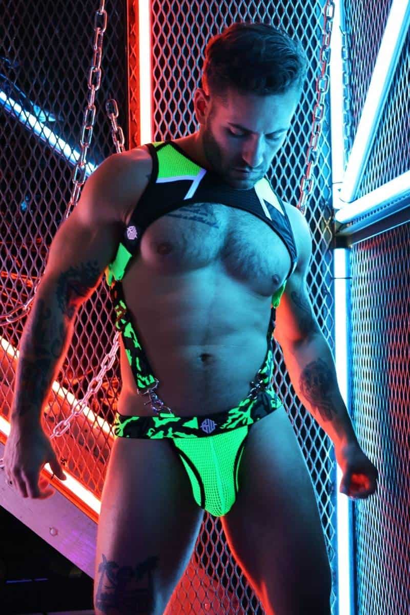 BREEDWELL NEON GREEN CAMOUFLAGE TANK HARNESS