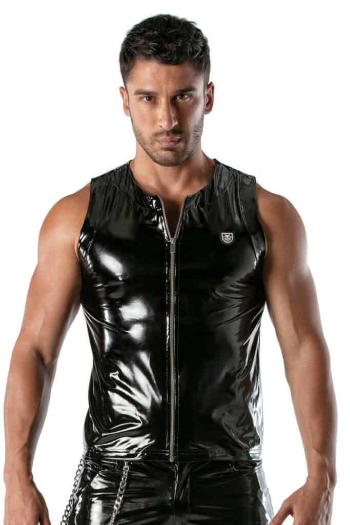 TOF Paris Vinyl Zipped Tank Top - Super Hot & Shiny PVC Vest