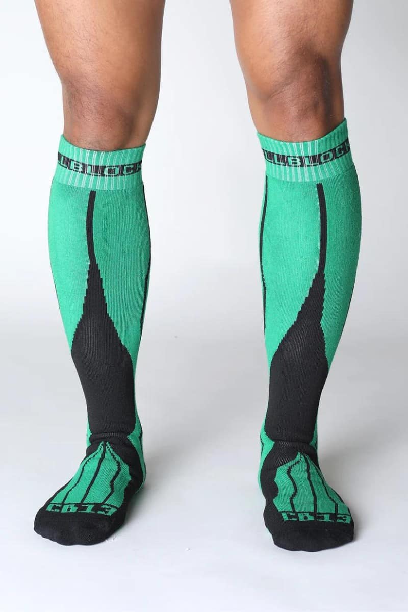 CellBlock13 Men's Green Knee-Length Socks