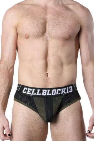 CellBlock13 Men's Take Down Rear Zipper Brief with Removable Pouch