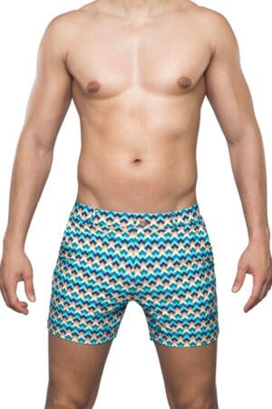 2eros Chevy Blue Bondi S60 Men's Geometric Print Swim Shorts