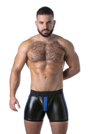 Locker Gear Punch Hole Leatherette Boxer Briefs with Rear Zip + Removable Pouch