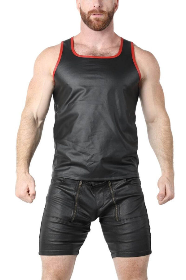 CellBlock13 Anti-Chrome Vegan Leather Tank Top - Image 6