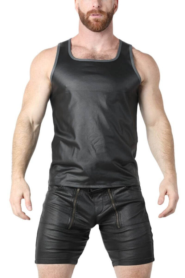 CellBlock13 Anti-Chrome Vegan Leather Tank Top - Image 3