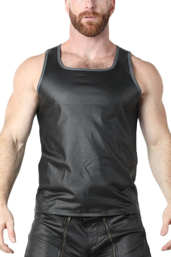 CellBlock13 Anti-Chrome Vegan Leather Tank Top - Image 2